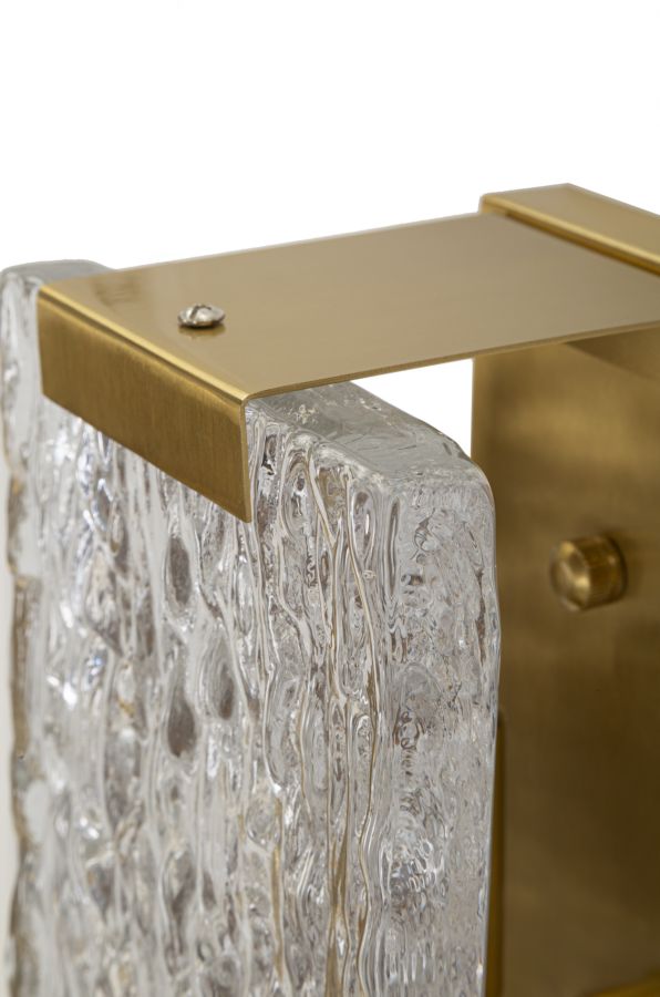 Glam lampe i glas og jern – 36x15x10 cm