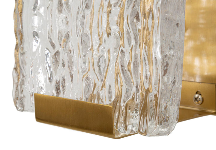 Glam lampe i glas og jern – 36x15x10 cm