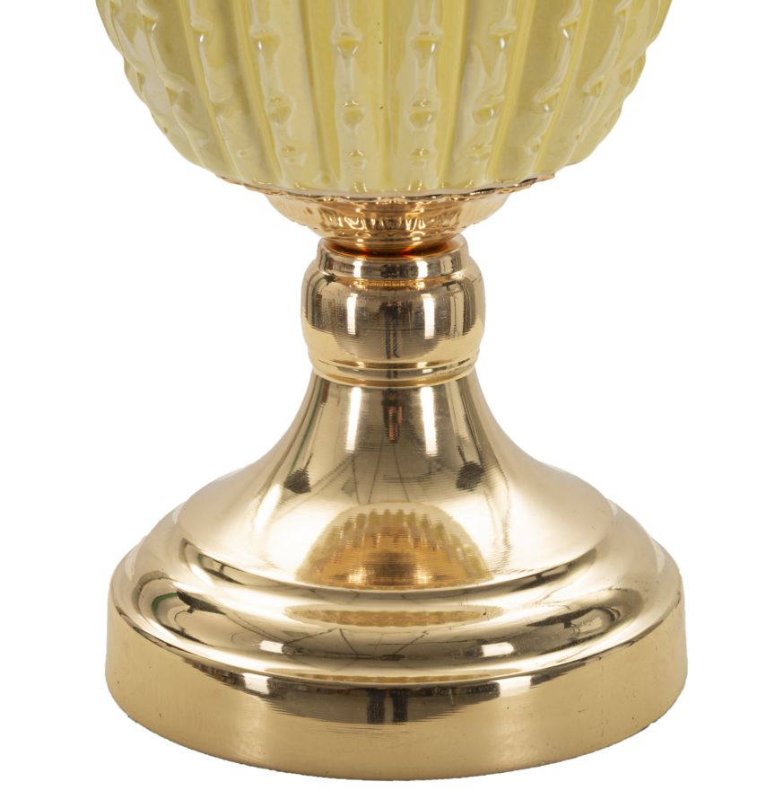 Glam bord i guldfarve af jern, ceramic og stof – 30x55 cm