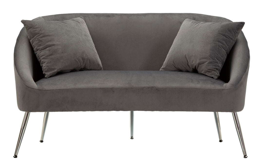 Glam sofa i sølv af fyrretræ træ, mdf, polyester og metal – 137x69x79 cm