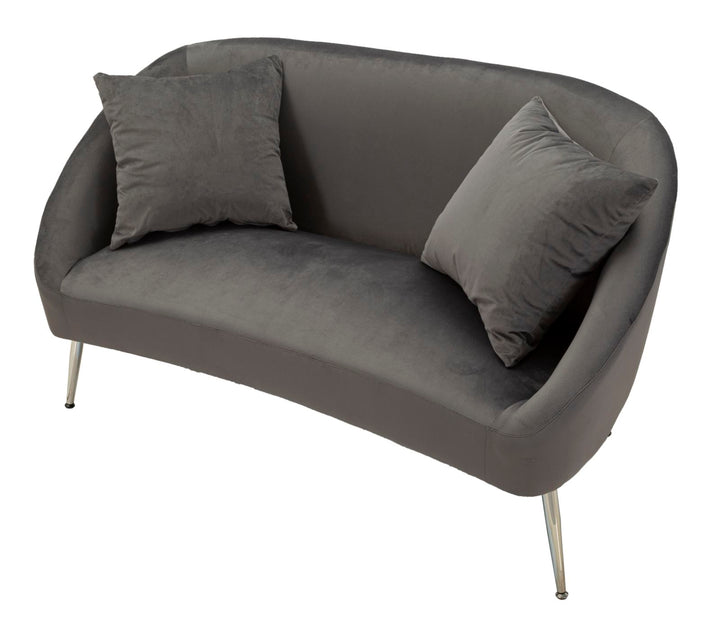Glam sofa i sølv af fyrretræ træ, mdf, polyester og metal – 137x69x79 cm