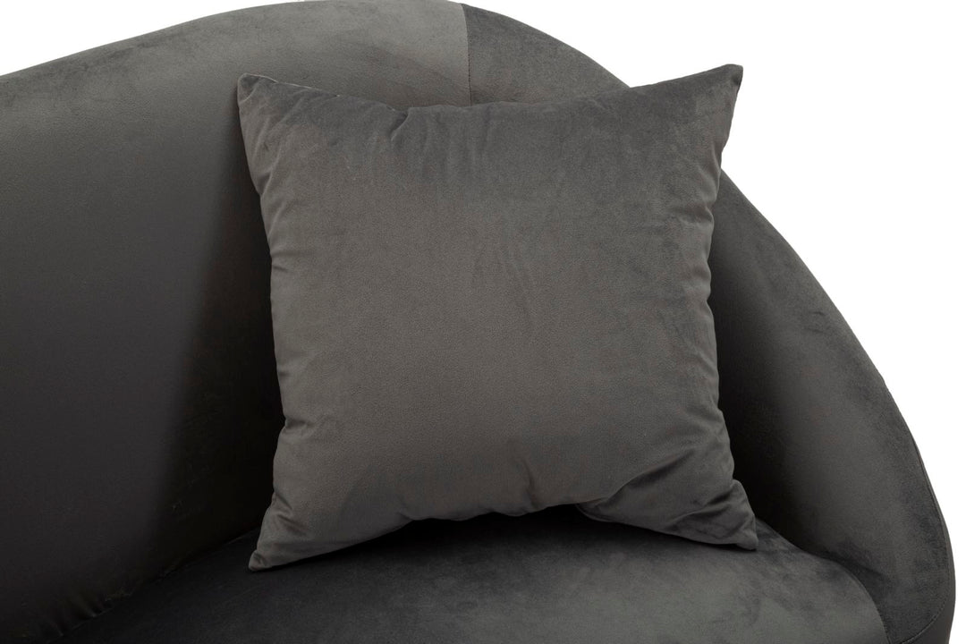 Glam sofa i sølv af fyrretræ træ, mdf, polyester og metal – 137x69x79 cm