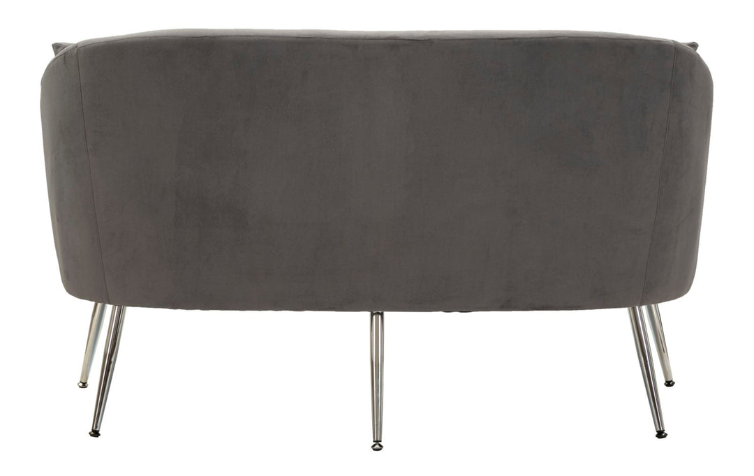 Glam sofa i sølv af fyrretræ træ, mdf, polyester og metal – 137x69x79 cm
