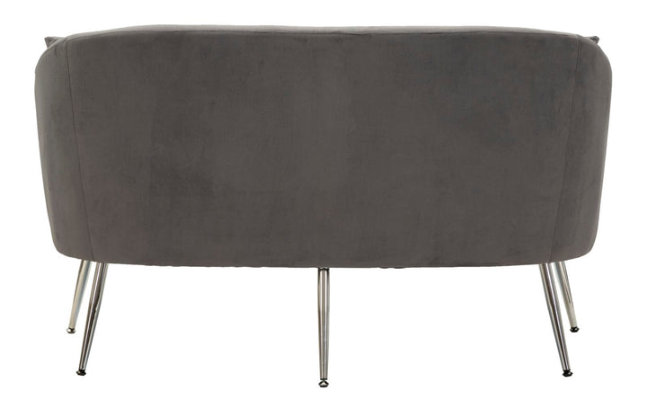 Glam sofa i sølv af fyrretræ træ, mdf, polyester og metal – 137x69x79 cm