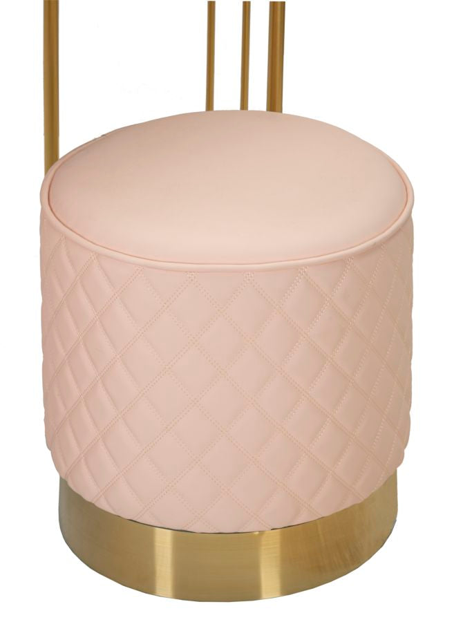 Glam sminkebord med skammel i træ, mdf, metal – 120x40x75, 36x39 cm