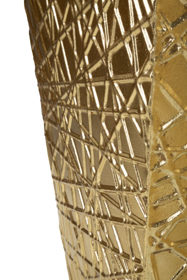 Glam vaser i guldfarve af jern – 34x34x90 og 25x25x78 cm