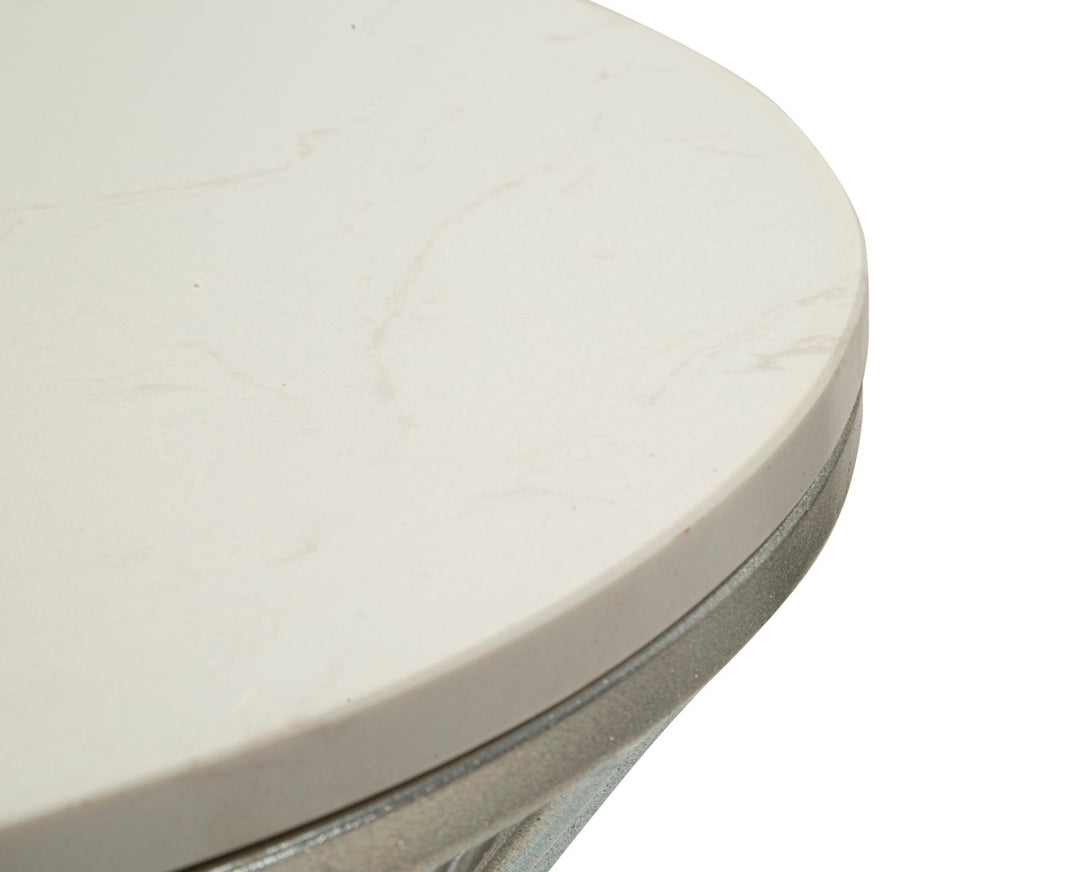 Glam bord i sølvfarve, jern og kunstig marmor – 40x79 cm