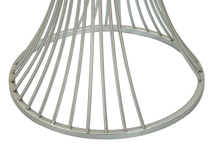 Glam bord i sølvfarve, jern og kunstig marmor – 40x79 cm