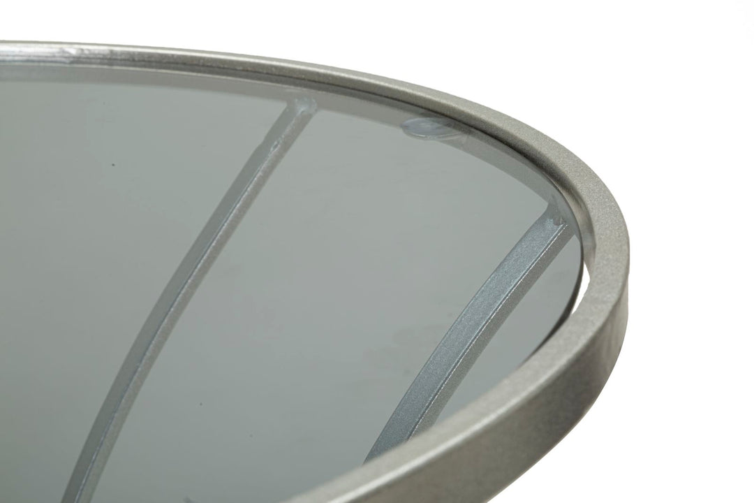 Glam bord i sølvfarve, jern og glas – 56x68 cm