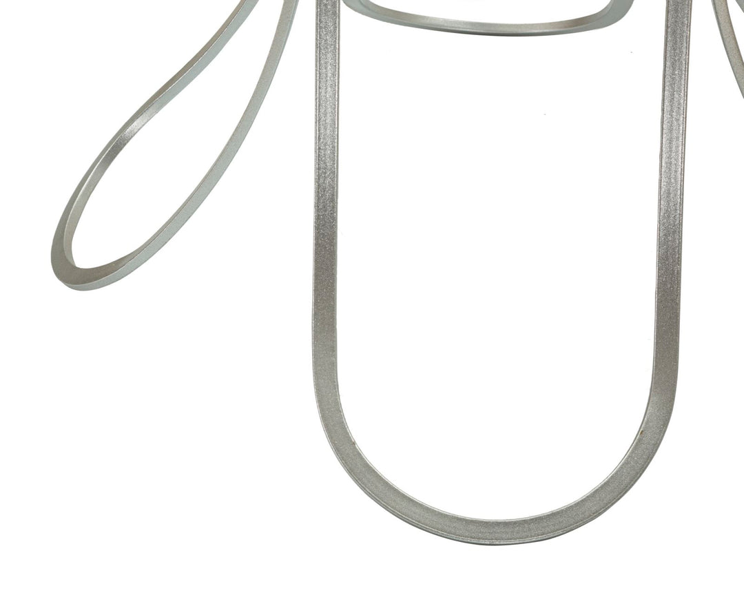 Glam bord i sølvfarve, jern og glas – 56x68 cm