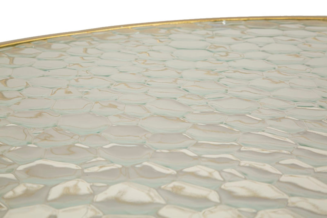 Glam borde, sæt med 4 styks, metal og glas – 70x45 47x54x5 36x50 28x45 cm