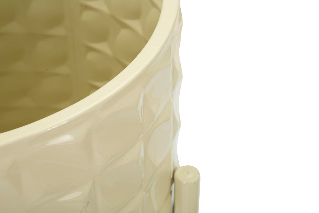 Sæt med vaser i creme-hvid, metal – 36x56x5, 30x48x5, 24x37x5 cm