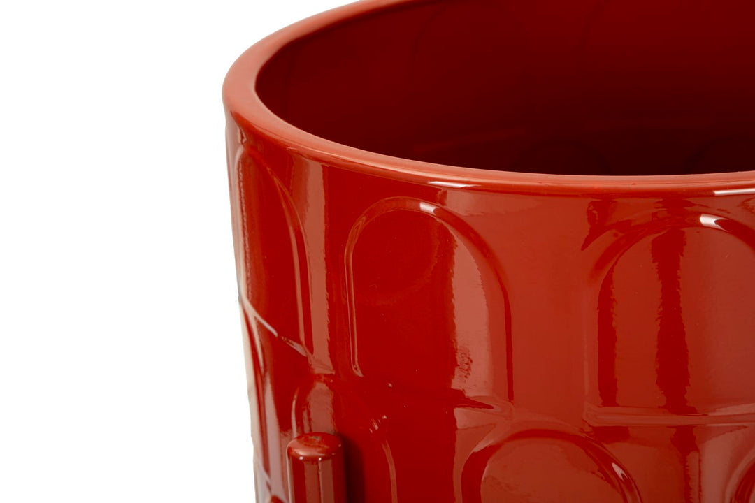 Sæt med vaser i rød, metal – 36x56x5, 30x48x5, 24x37x5 cm