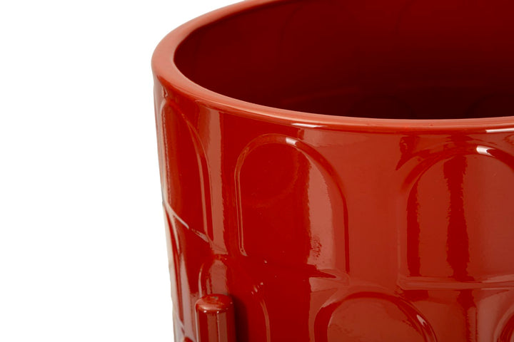 Sæt med vaser i rød, metal – 36x56x5, 30x48x5, 24x37x5 cm