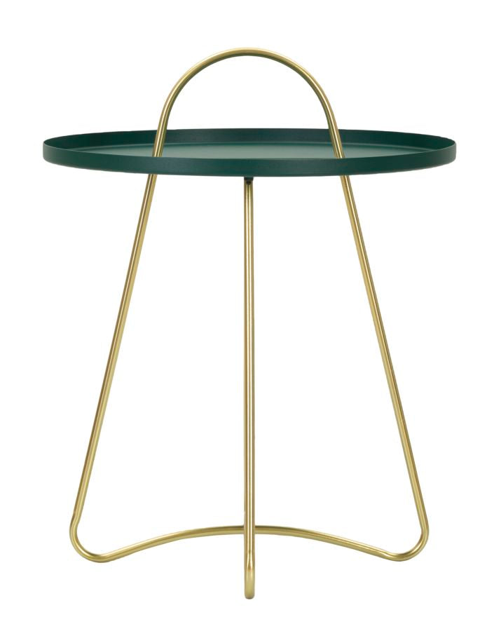 Glam bord i metal, grøn og guldfarvet – 45x59 cm