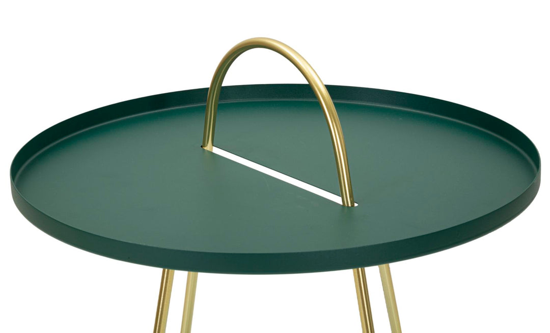 Glam bord i metal, grøn og guldfarvet – 45x59 cm