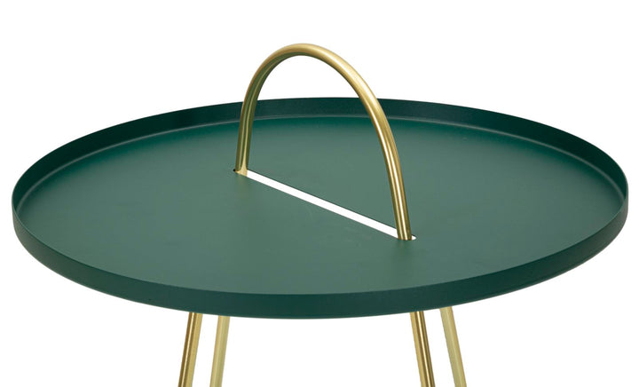 Glam bord i metal, grøn og guldfarvet – 45x59 cm