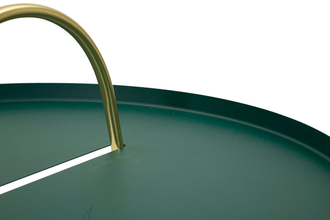 Glam bord i metal, grøn og guldfarvet – 45x59 cm