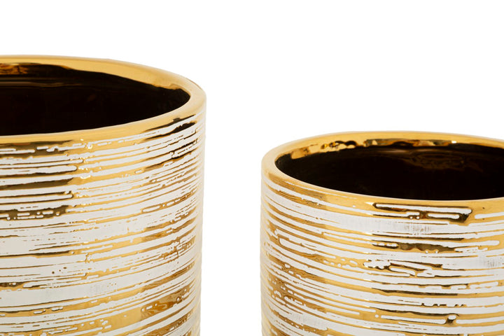 Glam vaser i guldfarve, keramik – 23x24 17x5x19 cm