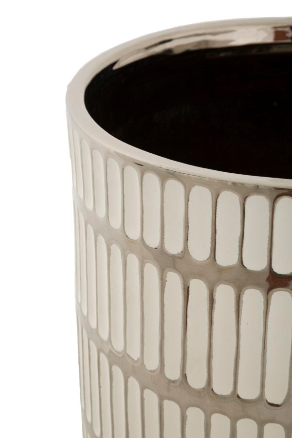 Glam vase i hvid, keramik – 22x5x24 18x19 cm