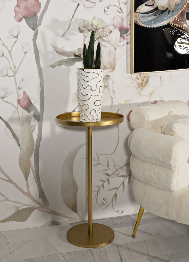 Glam bord i guldfarve, metal – 51x100 cm