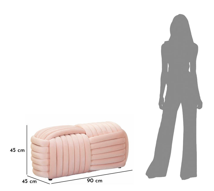 Entrébænk, mdf, bomuld og polyester – 90x45x45 cm