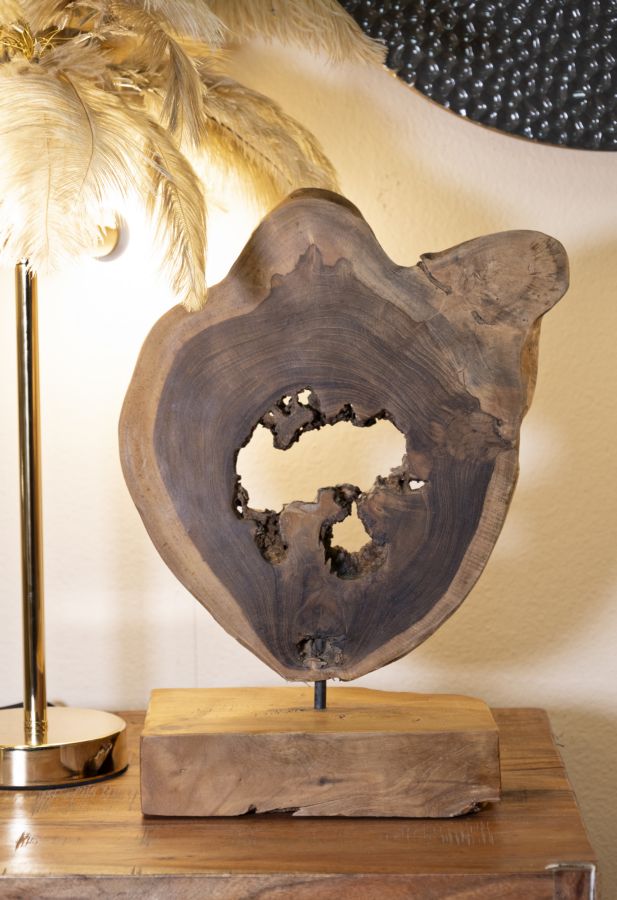 Skulptur i teaktræ – 31x13x35 cm