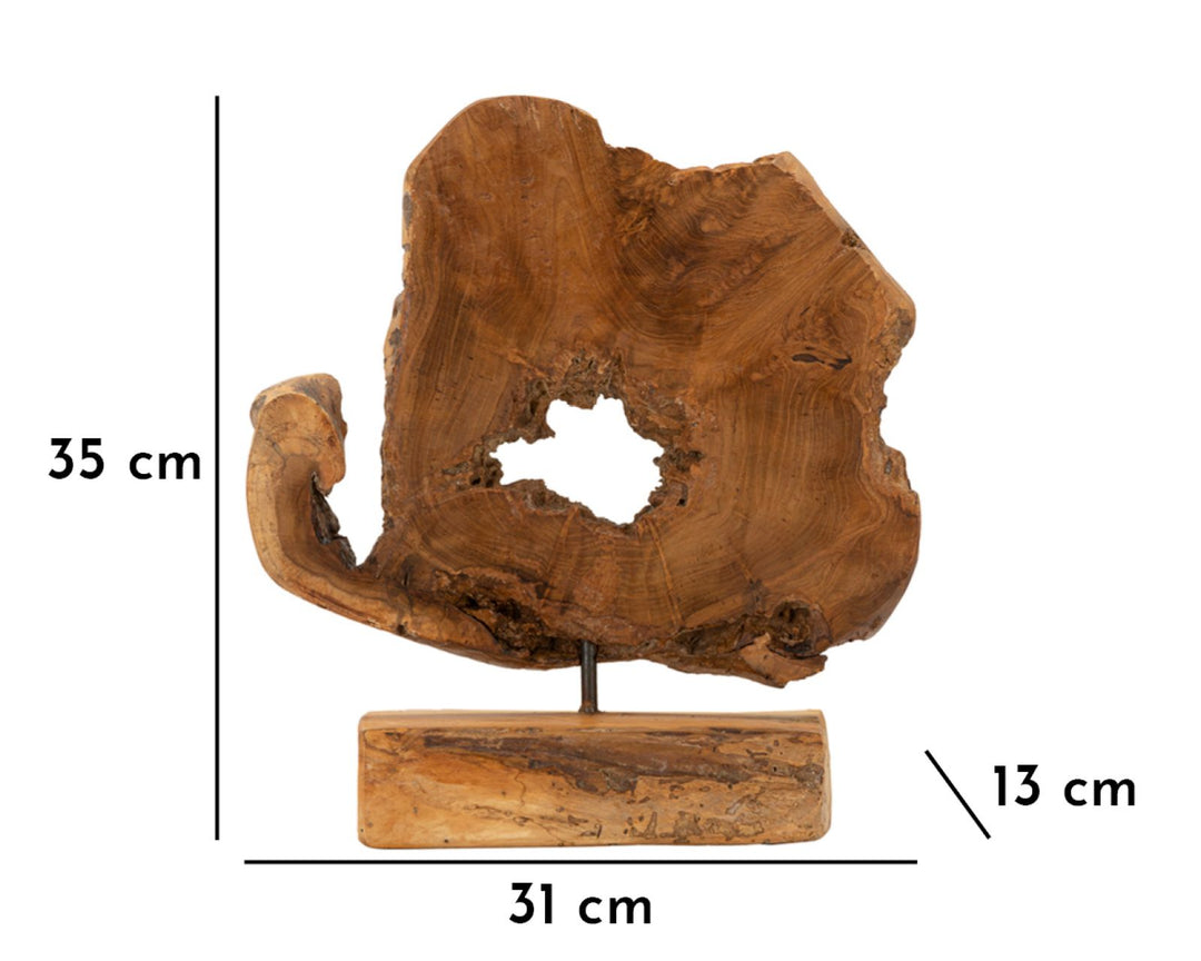 Skulptur i teaktræ – 31x13x35 cm
