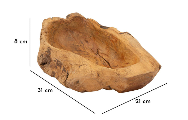 Bakke i teaktræ – 31x21x8 cm