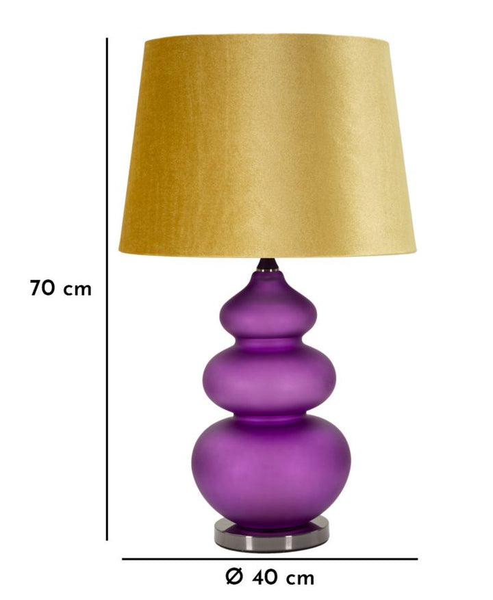 Bordlampe i glas, jern og stof – 40x70 cm