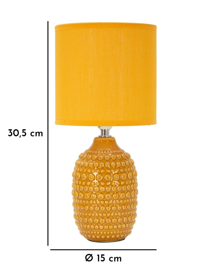 Lampe i keramik, jern og stof – 30x5 cm
