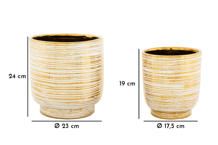 Glam vaser i guldfarve, keramik – 23x24 17x5x19 cm