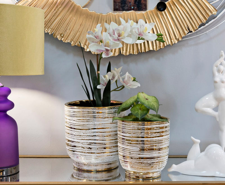 Glam vaser i guldfarve, keramik – 23x24 17x5x19 cm