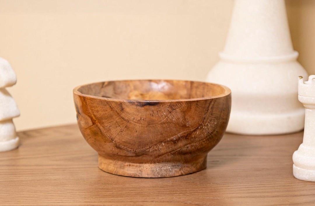 Bakke af teaktræ, 15x8 cm