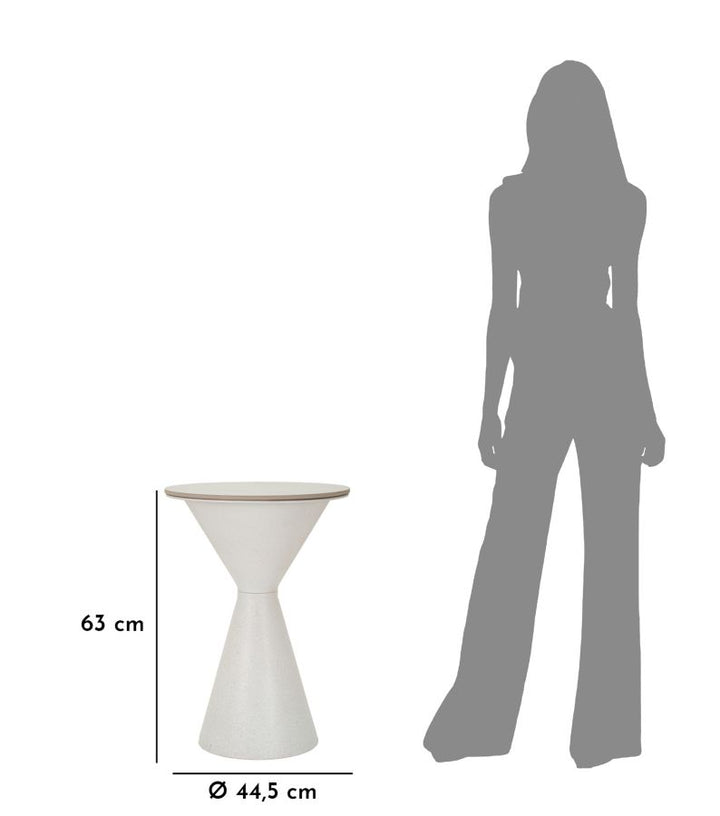 Bord i hvid, metal og keramik – 44x5x63 cm