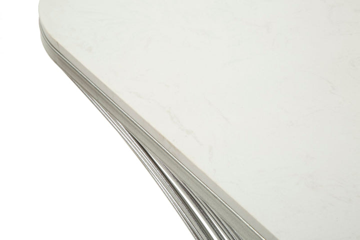 Glam konsolbord i sølvfarve, metal og kunstig marmor – 120x35x79 cm