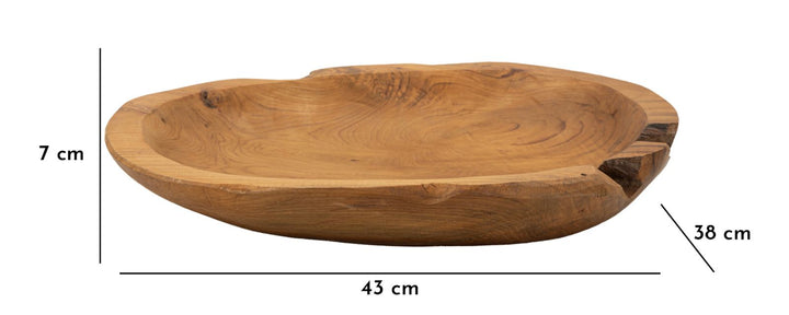 Bakke i teaktræ – 43x38x7 cm