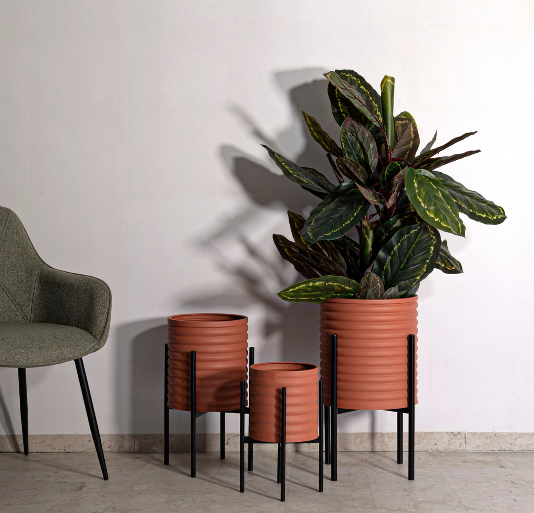 Sæt med vaser, metal– 36x56x5, 30x48x5, 24x37x5 cm