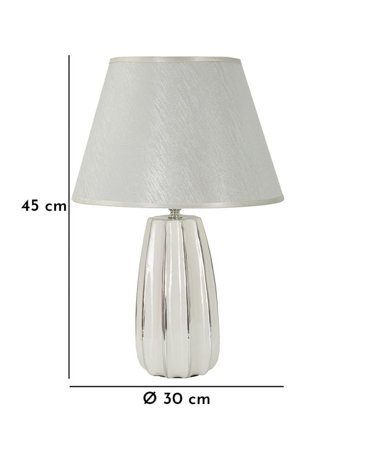 Glam bordlampe i keramik, jern og stof  – 30x45 cm
