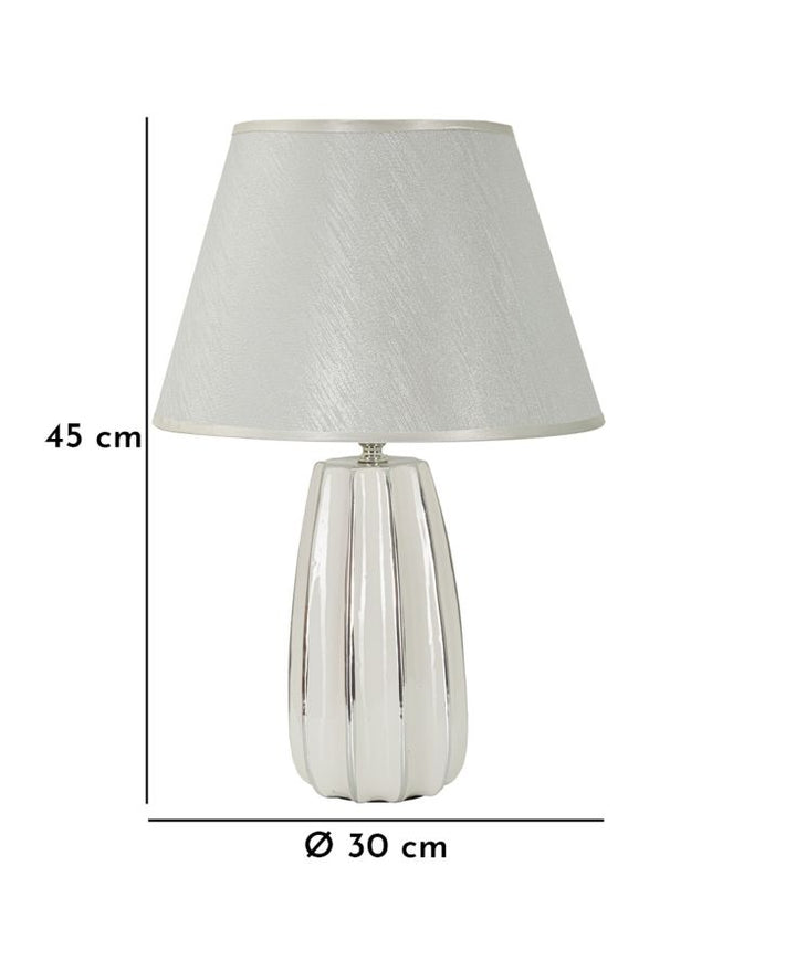 Glam bordlampe i keramik, jern og stof  – 30x45 cm