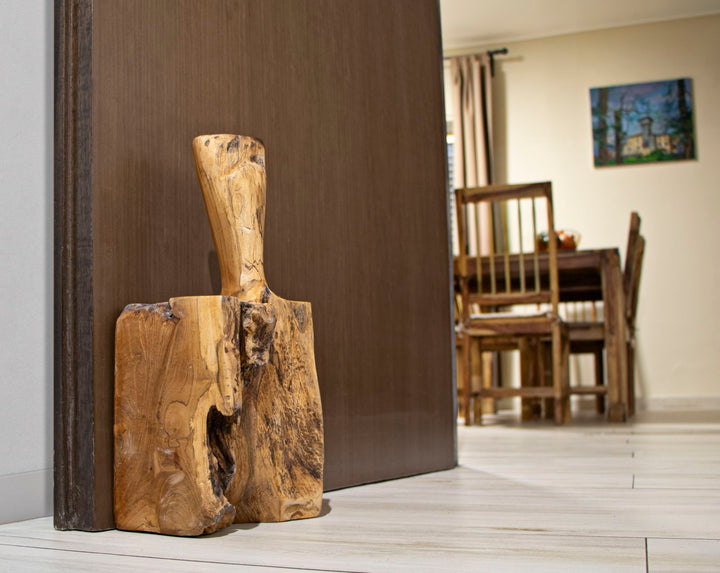 Dørstopper i teaktræ – 17x13x37 cm