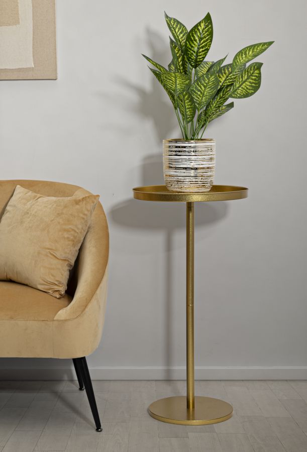 Glam bord i guldfarve, metal – 41x80 cm