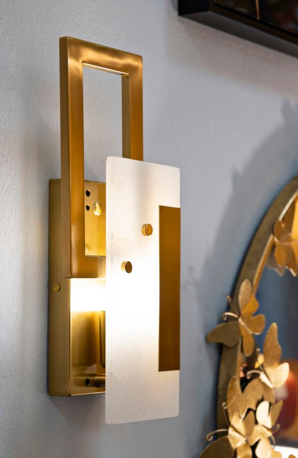 Glam lampe i glas og jern – 15x8x33 cm