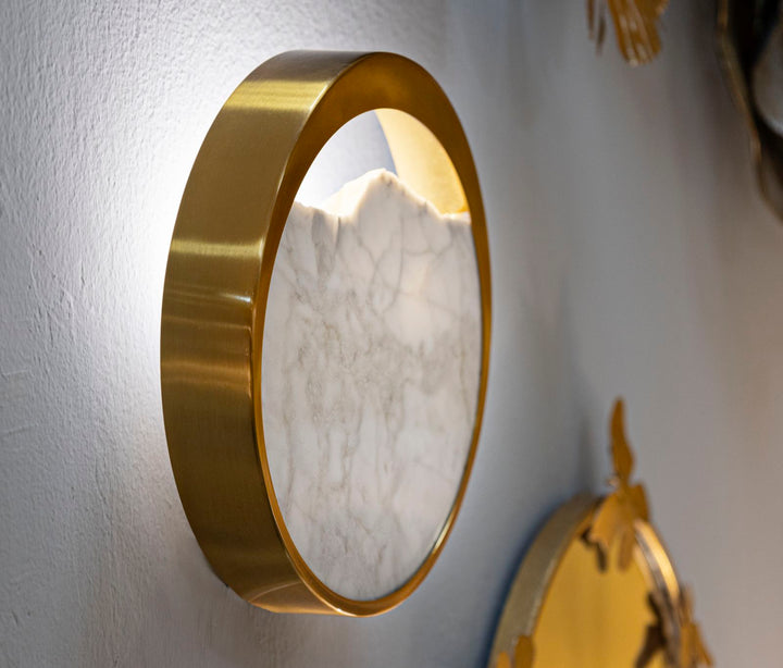 Glam lampe i marmor og jern – 24x6x24 cm - væglamper