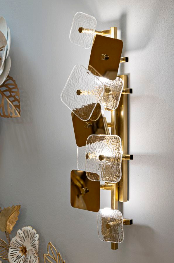 Glam lampe i glas og jern – 24x13x76 cm