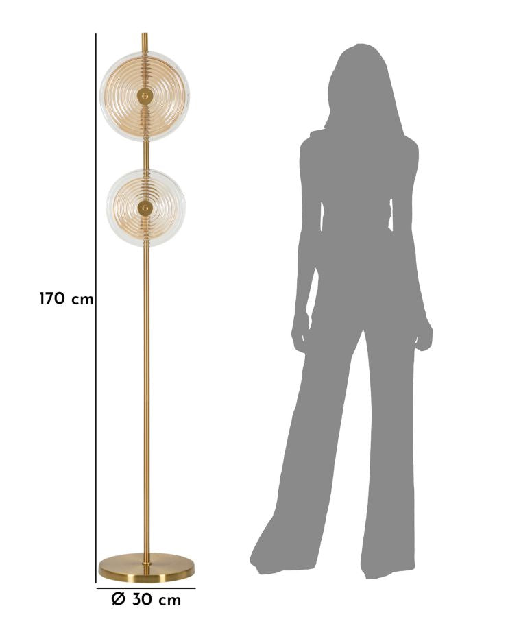 Glam lampe i glas og jern – 30x168 cm