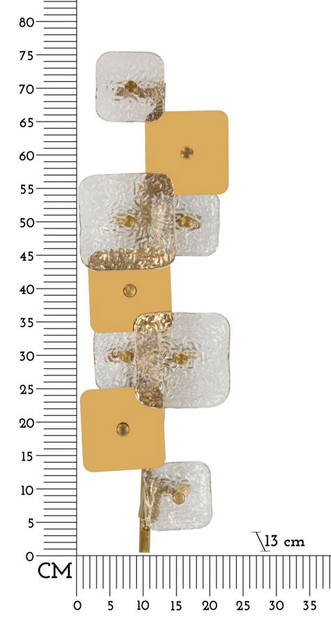 Glam lampe i glas og jern – 24x13x76 cm