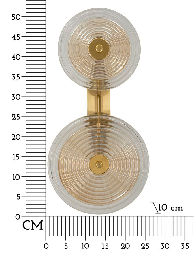 Glam lampe i glas og jern – 25x10x52 cm - væglamper