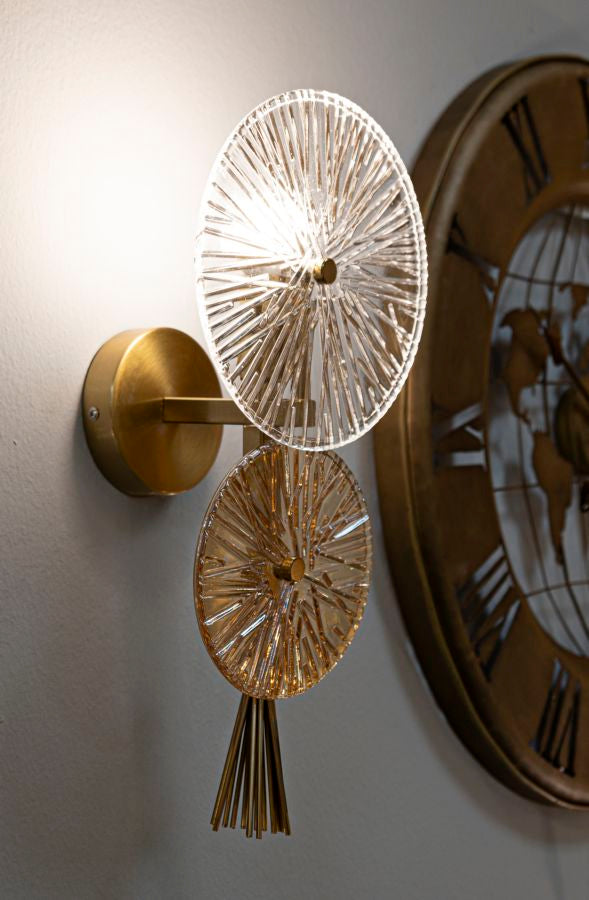 Glam lampe i guld af glas og jern – 20x14x41 cm