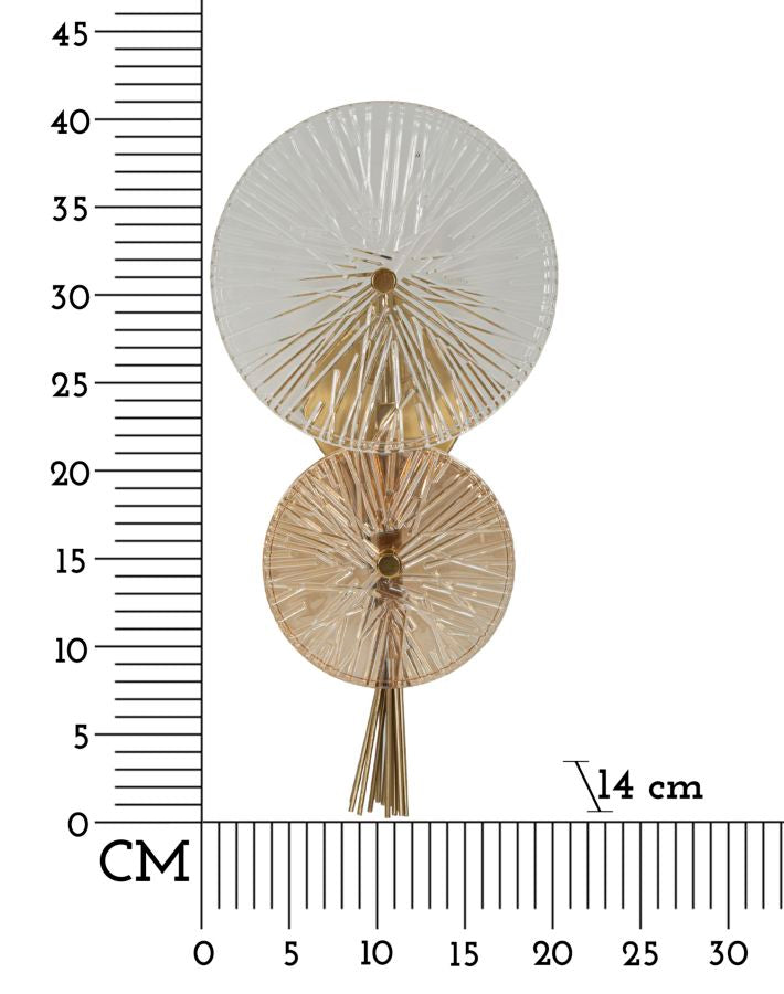 Glam lampe i guld af glas og jern – 20x14x41 cm